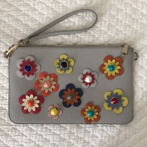 Floral embellished clutch
